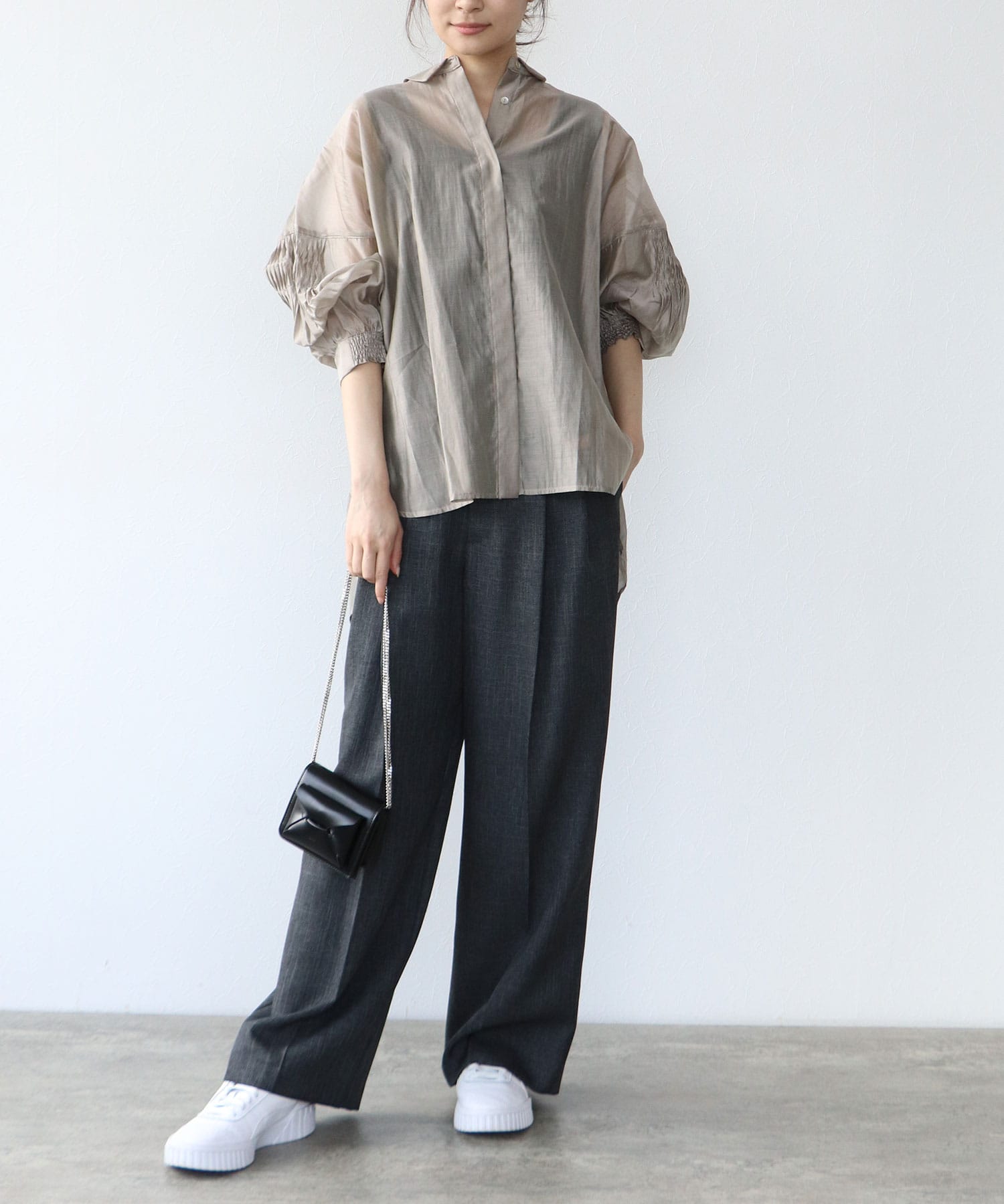 シアーピンタックドルマンシャツブラウス | AND ON JIONE STORE