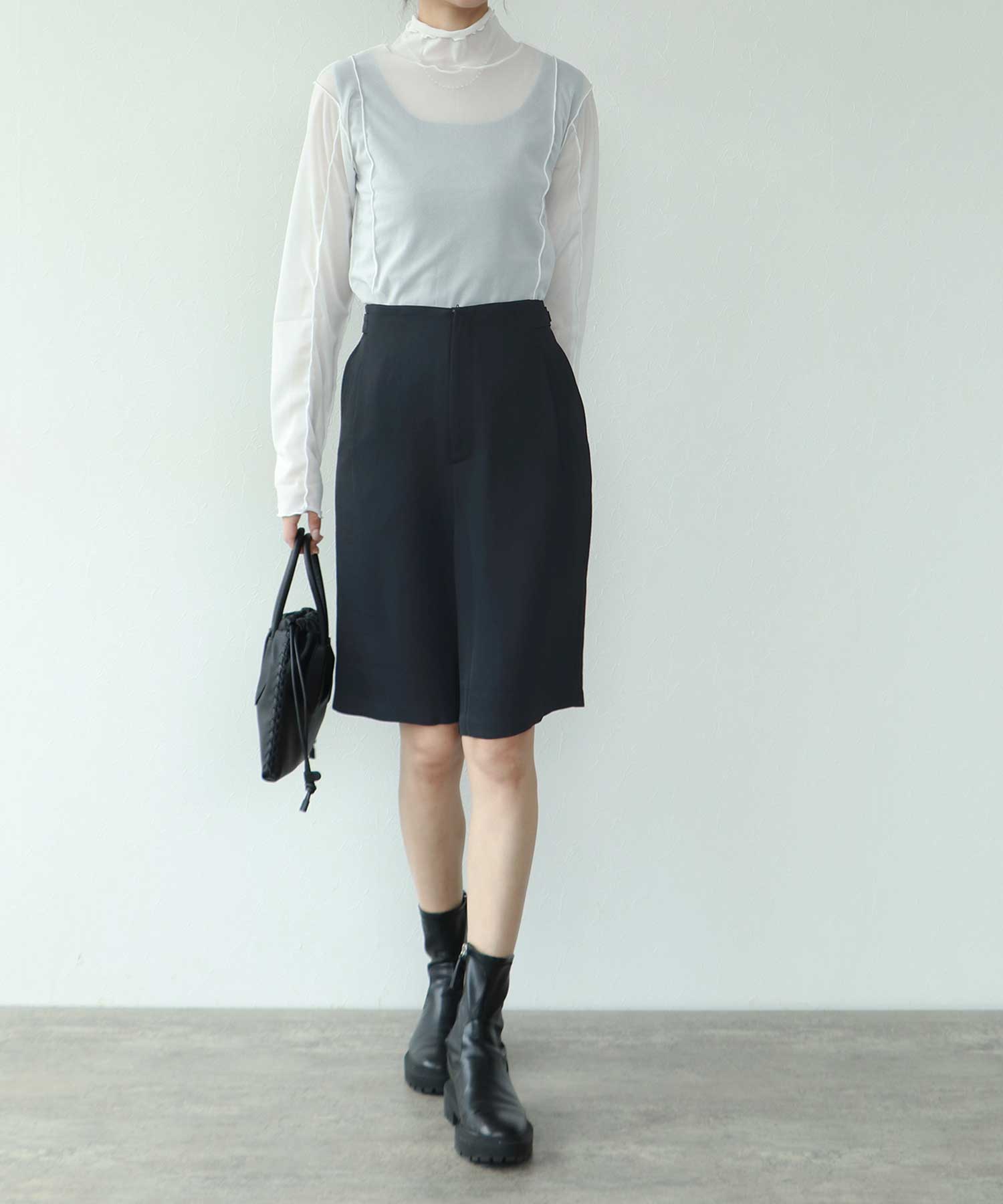 サイドボタンキュロットパンツ