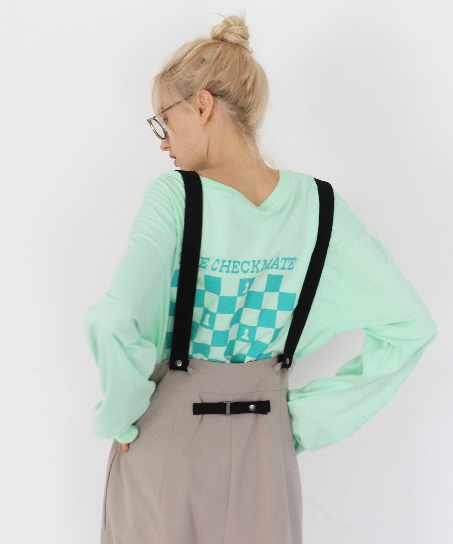 チェックボードプリントTシャツ