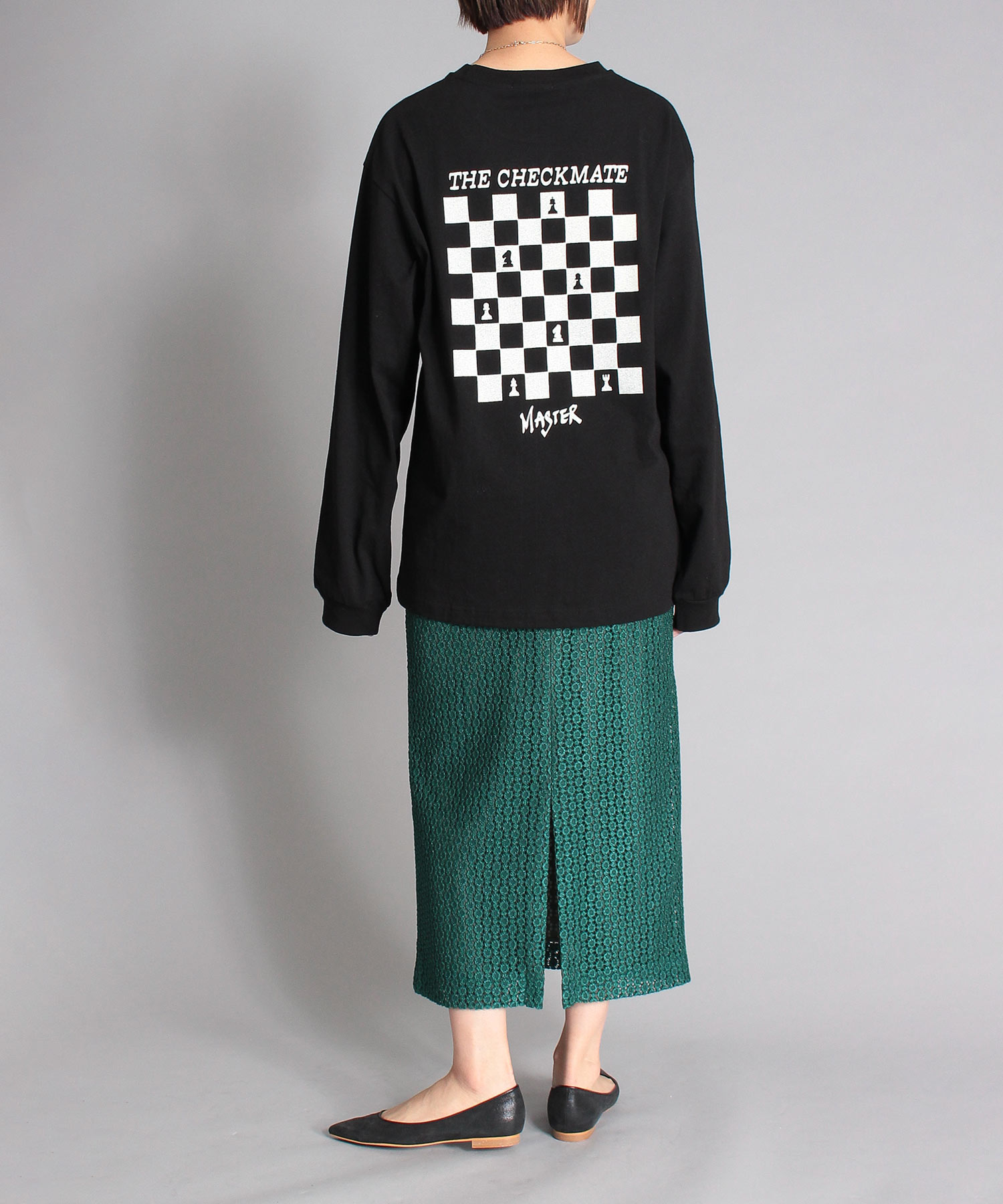 チェックボードプリントTシャツ