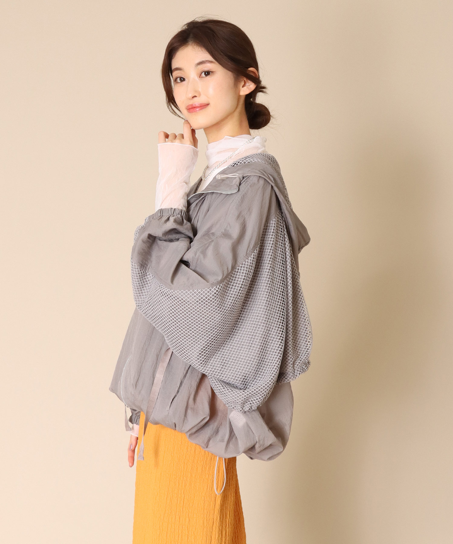 MARECHALTERRE/マルシャルテル】メッシュネット切替シアーブルゾン