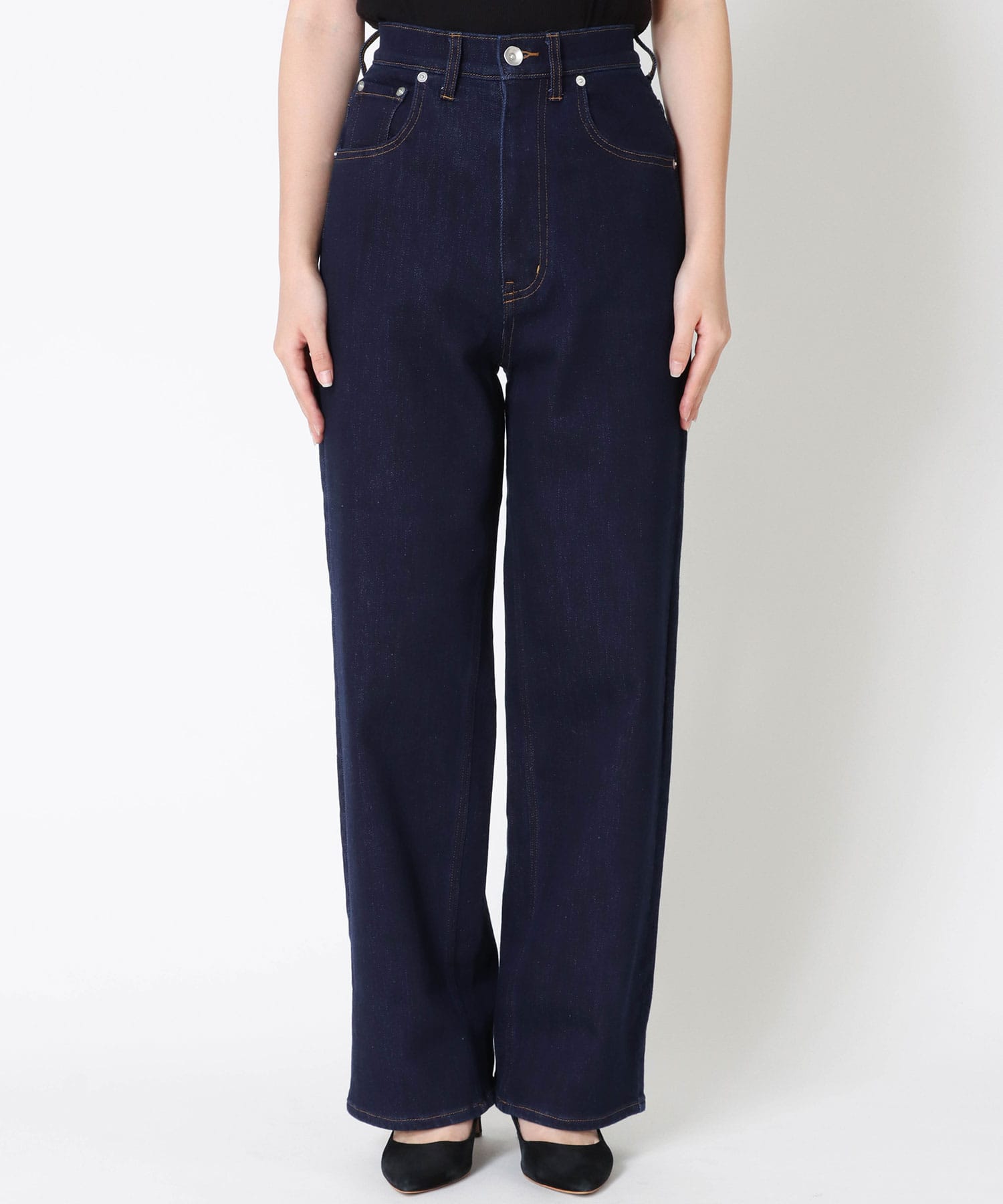 スーパーストレッチセミワイドデニムパンツ | AND ON JIONE STORE 