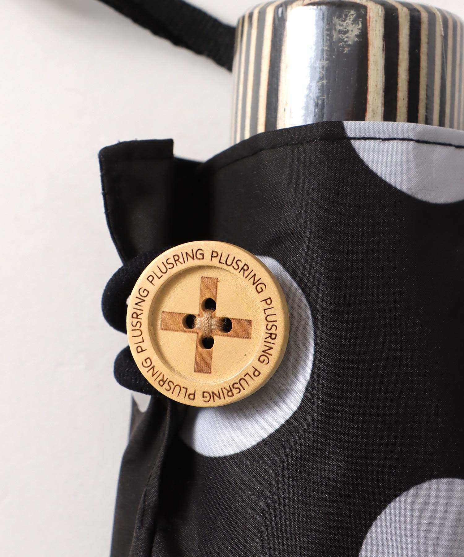 【+RING/プラスリング】ドット柄MIX 1級遮光折畳傘