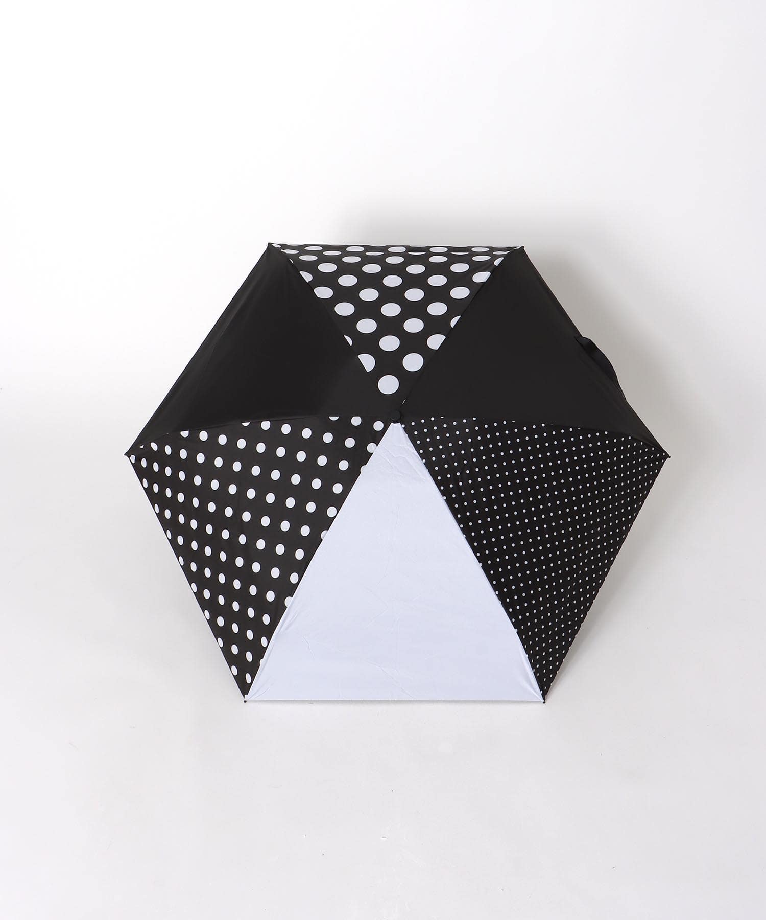 【+RING/プラスリング】ドット柄MIX 1級遮光折畳傘