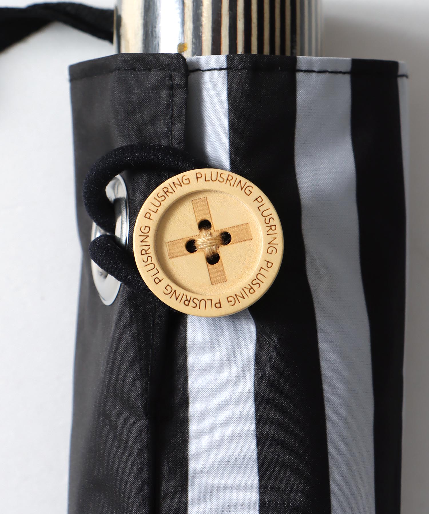 【+RING/プラスリング】ストライプ柄MIX 1級遮光折畳傘