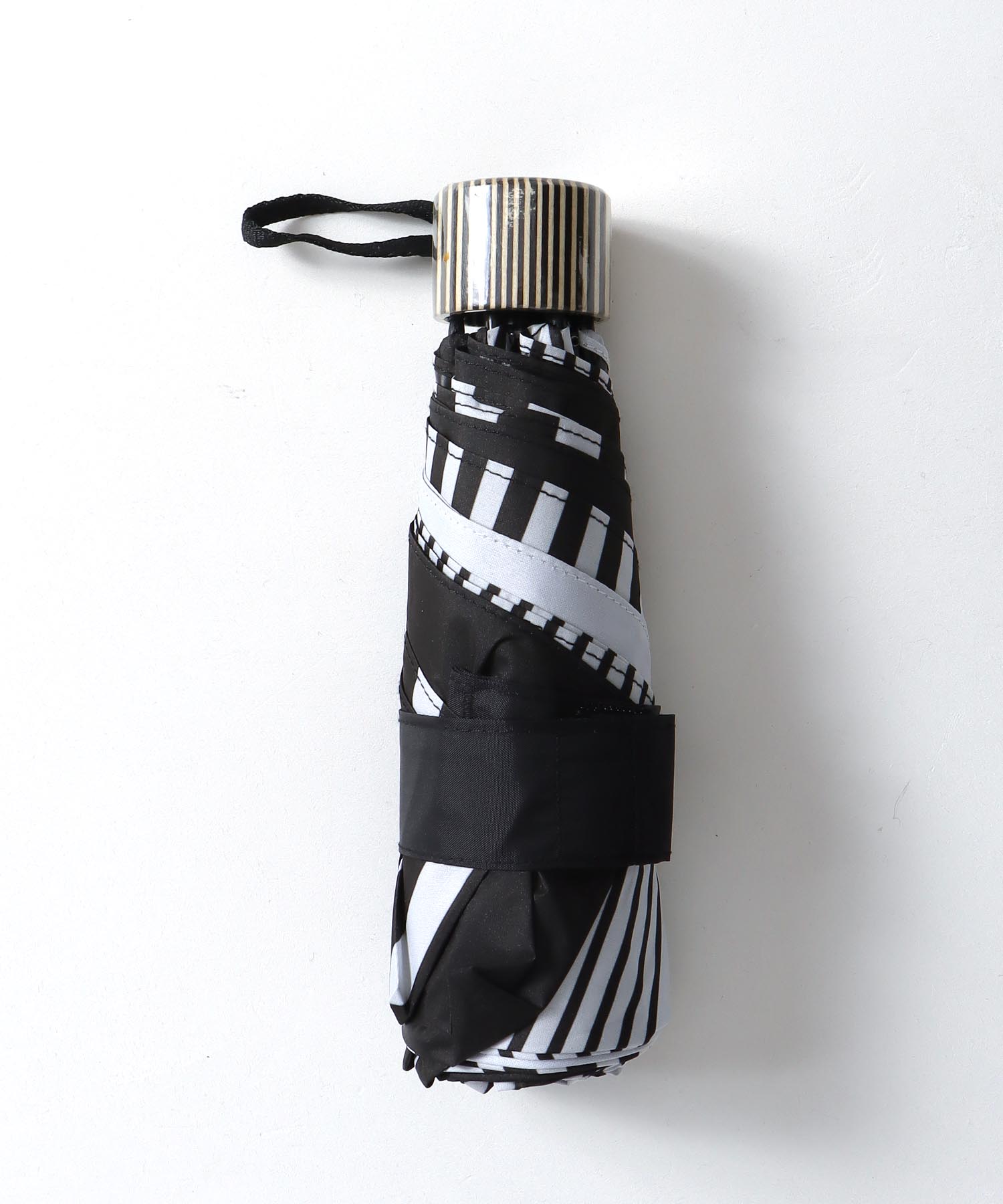 【+RING/プラスリング】ストライプ柄MIX 1級遮光折畳傘