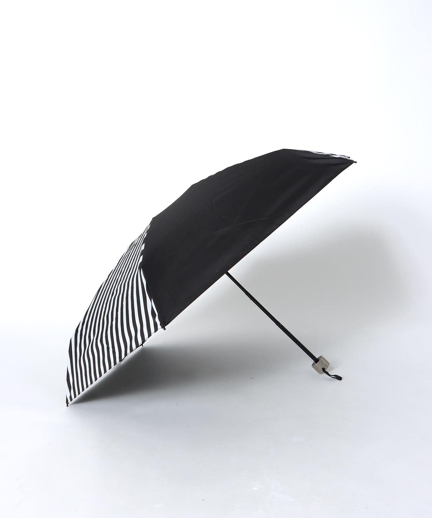 【+RING/プラスリング】ストライプ柄MIX 1級遮光折畳傘