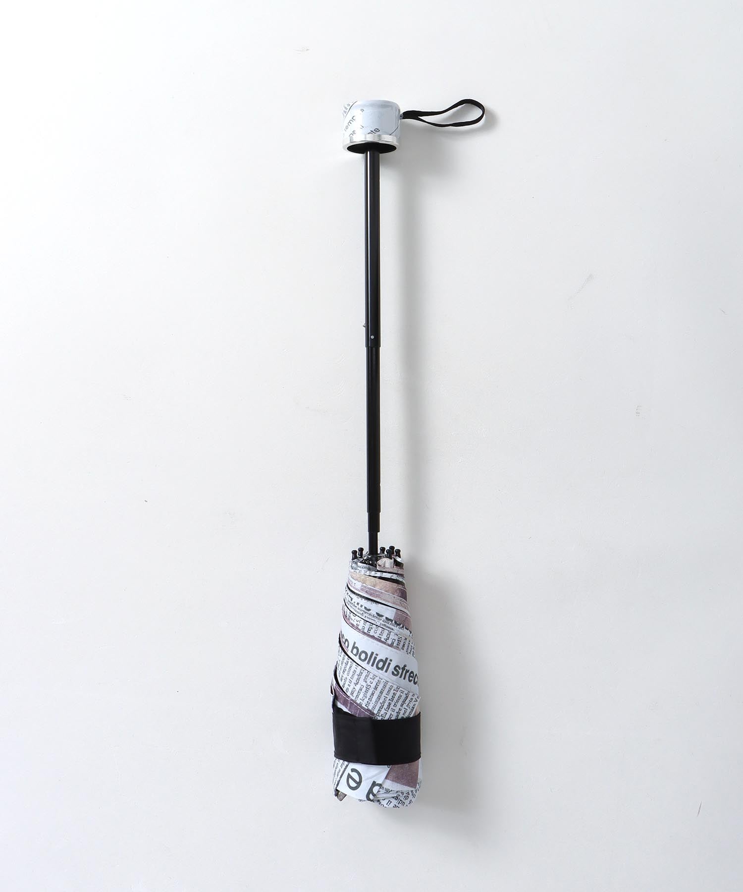 【+RING/プラスリング】ニュースペーパー柄 1級遮光折畳傘