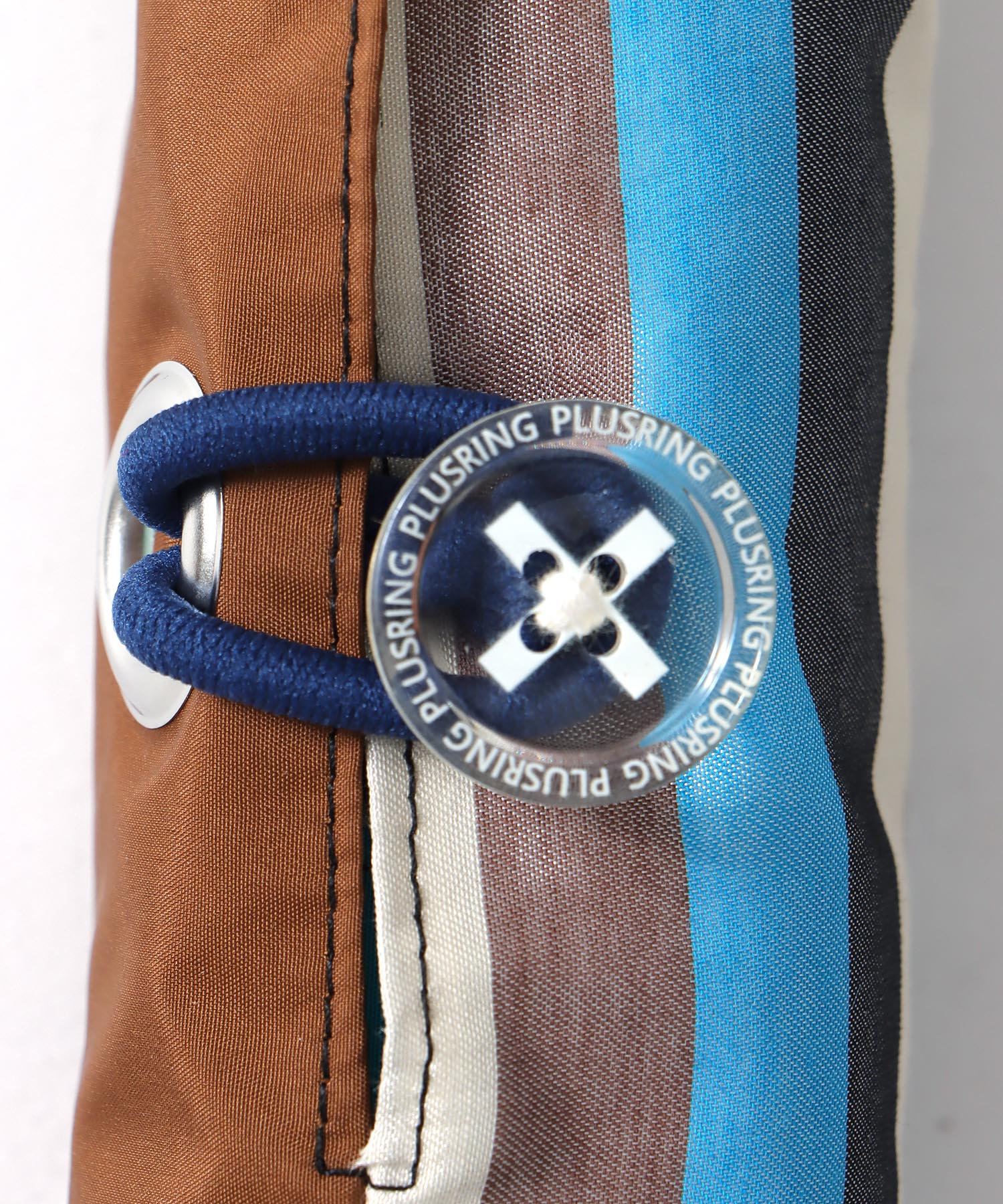 【+RING/プラスリング】ストライプ柄MIX 晴雨兼用折畳傘