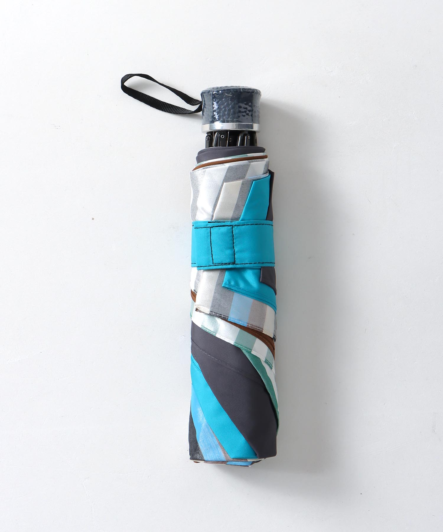 【+RING/プラスリング】ストライプ柄MIX 晴雨兼用折畳傘