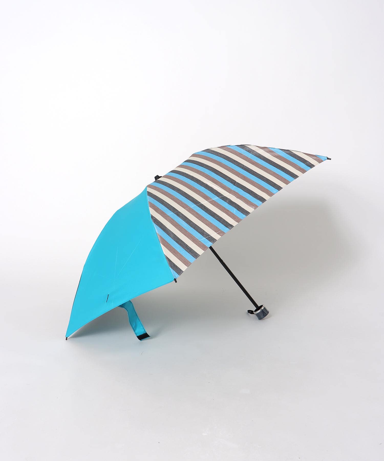 【+RING/プラスリング】ストライプ柄MIX 晴雨兼用折畳傘