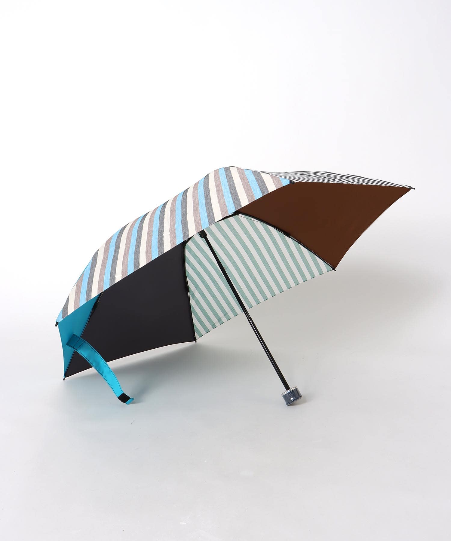 【+RING/プラスリング】ストライプ柄MIX 晴雨兼用折畳傘