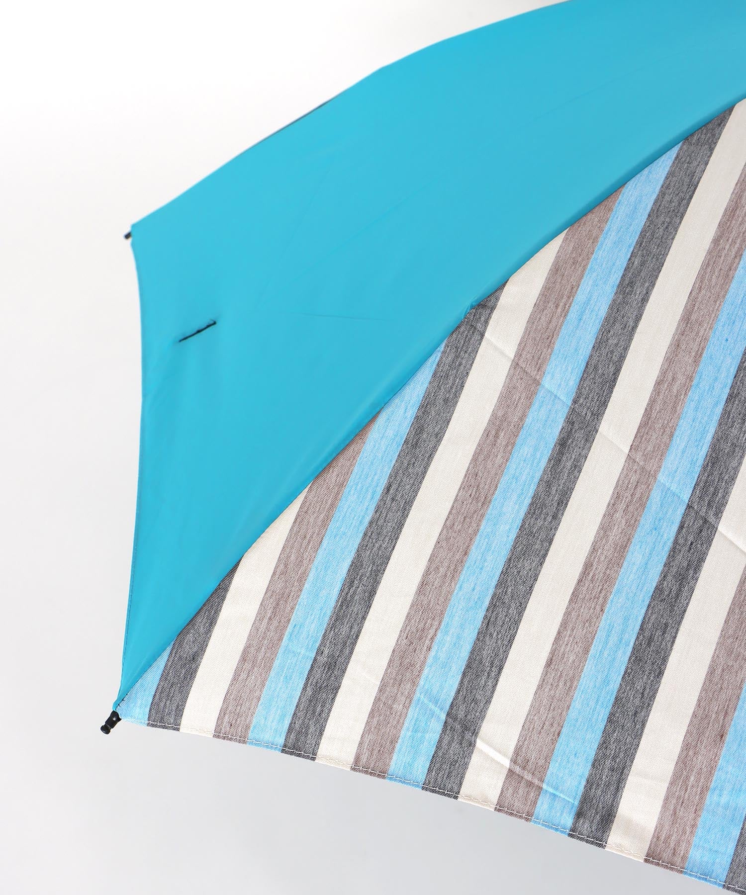 【+RING/プラスリング】ストライプ柄MIX 晴雨兼用折畳傘