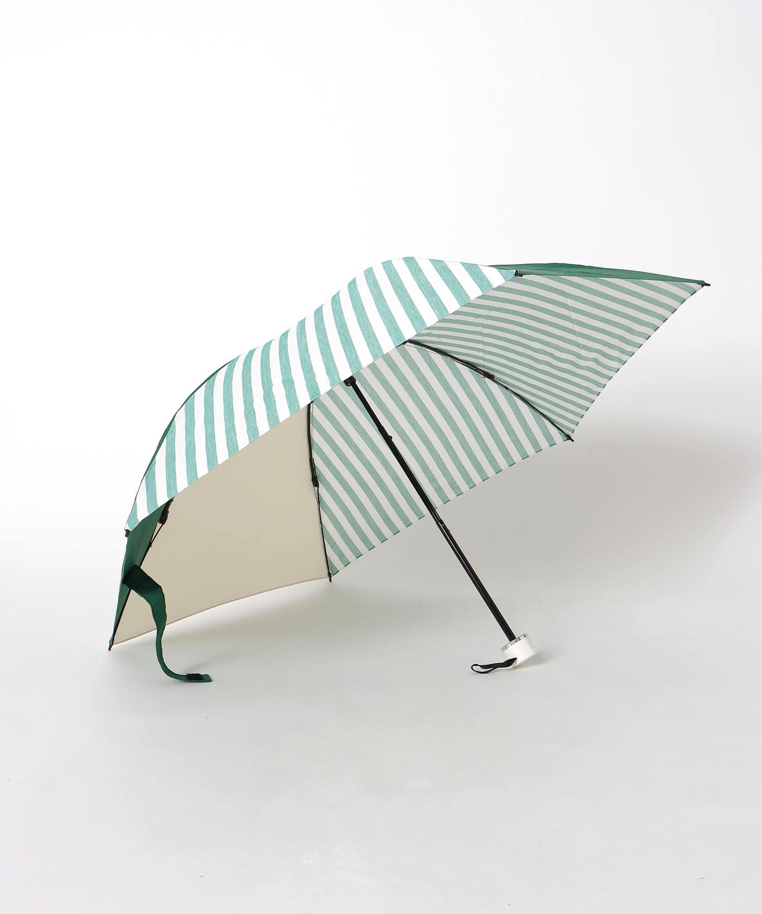 【+RING/プラスリング】ストライプ柄MIX 晴雨兼用折畳傘