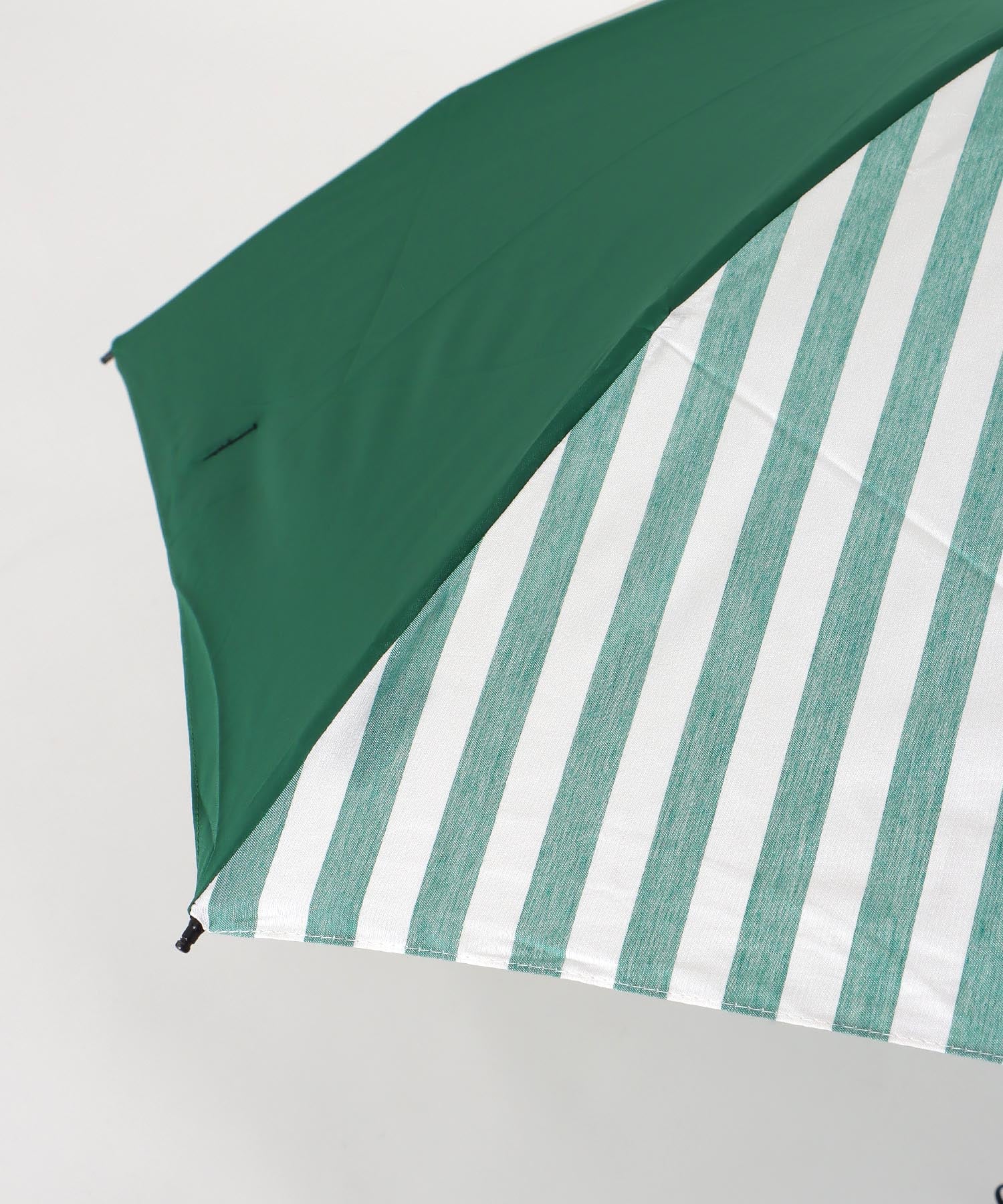 【+RING/プラスリング】ストライプ柄MIX 晴雨兼用折畳傘