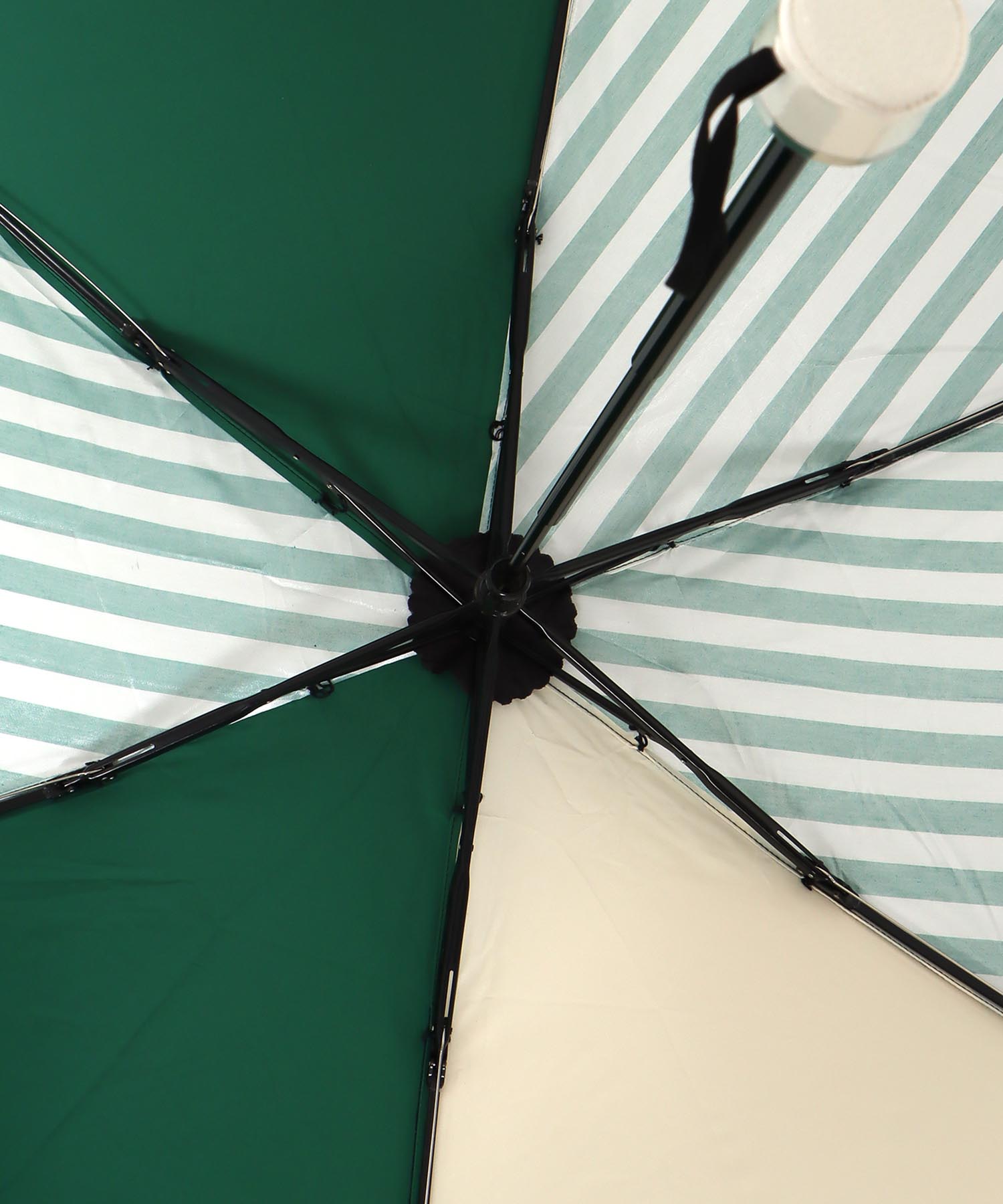 【+RING/プラスリング】ストライプ柄MIX 晴雨兼用折畳傘