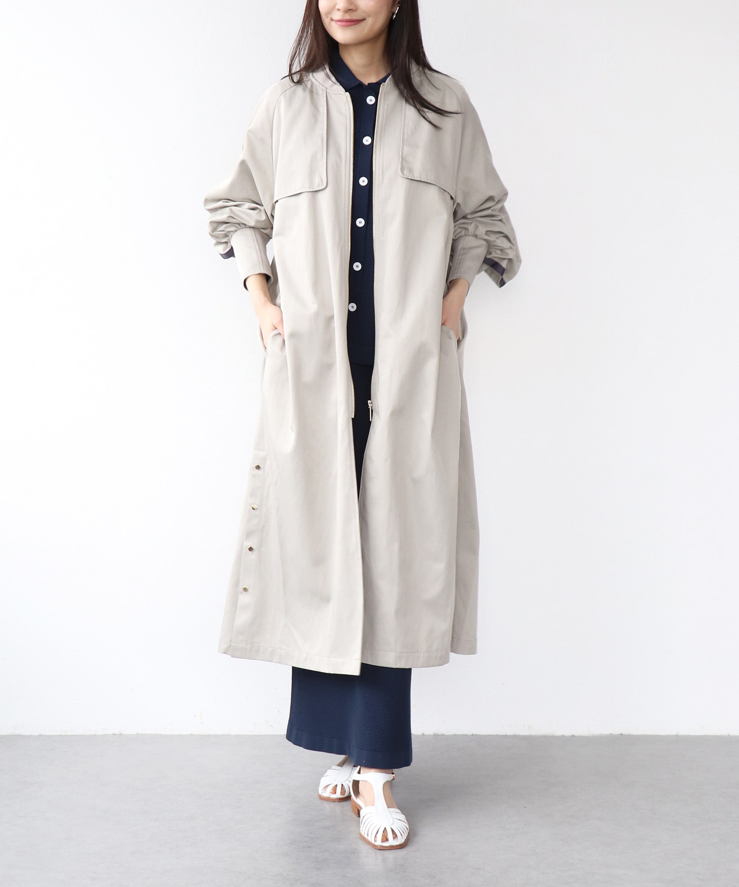 ライナー付ロングブルゾン